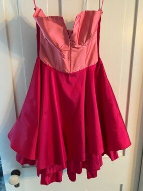 Girls' Two-Tone Pink Fit & Flare Party Dress